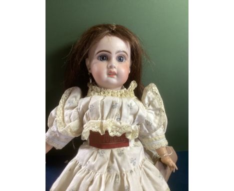 French antique French Jumeau -doll toy head all damaged doll for repair and restoration and has many repairs and cracks, c 17