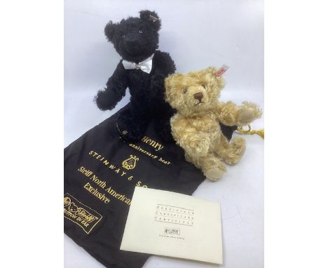 Steiff &nbsp;667060 Henry Steinway American exclusive Growler vintage teddy bear together with &nbsp;a 660412 hump back diamo
