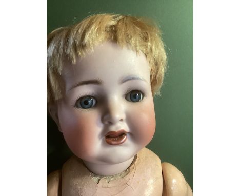 Antique Kammer &amp; Reinhardt 126 Simon &amp; Halbig character baby doll, c 19&rdquo; with working mama voice box ,wide open