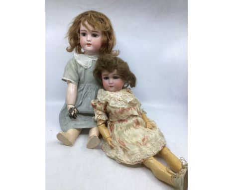 Antique French doll body (with Paris FRENCH makers on hip-) and dressel doll -2  AND A SIMON AND HALBIG 1349 CUNO & OTTO DRES