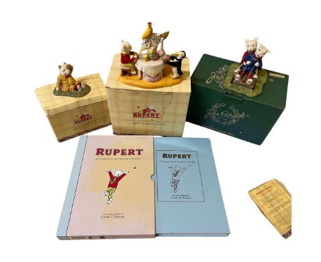 Rupert the bear Porcelain boxed figures Nursery related and books and Beswick items-as shown( selection)