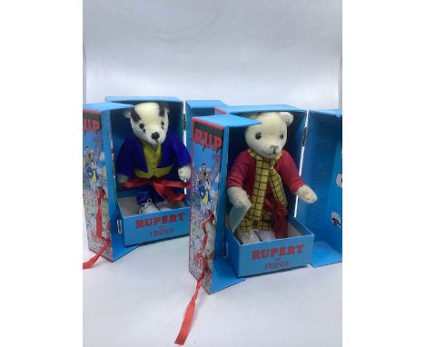 Merrythought boxed vintage teddy bear toys ; to include a Rupert the bear boxed toy and a Bill Badger toy, both in original e