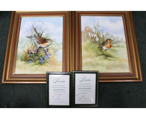 A box containing two Boheme ceramic plaques each a limited edition of 50 with certification 