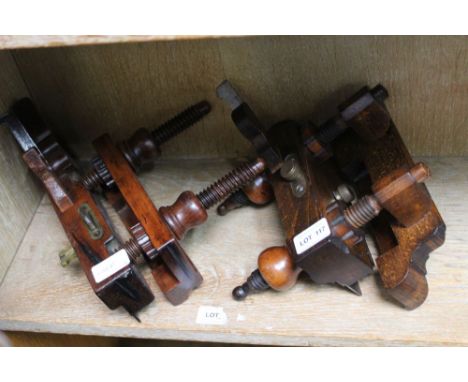 Two vintage wooden screws stem woodworking ploughs 
