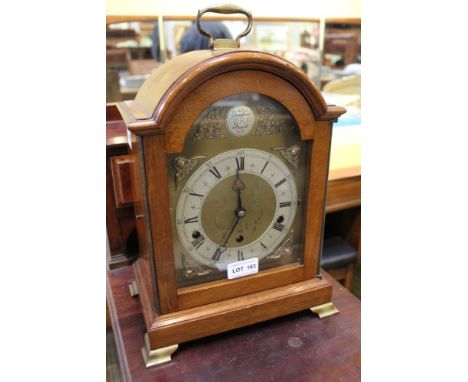 A 20th century mahogany cased Elliott's of London bracket design Mantel clock, chiming movement, complete with key 