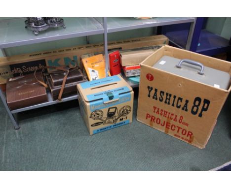 An extensive selection of home cinema projection and recording equipment to include editors screens eight mill projector, et 