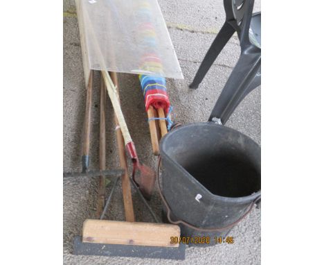 VARYING GARDEN EQUIPMENT, HOES, RAKE, WIND BREAKER, PAINT ROLLER