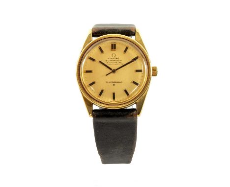 18K GOLD GENTS OMEGA 'CONSTELLATION' WRISTWATCH, ref. 1061, cal. 712 automatic 24J movement, serial no. 23652xxx, circa 1966,