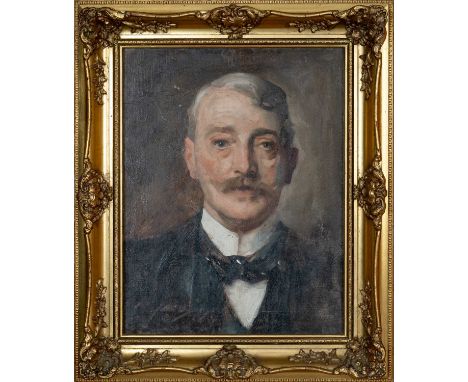 ‡ RICHARD JACK RA RI RP (1866-1952) oil on canvas - untitled, portrait of a gentleman in dark suit and tie, possibly a war ve