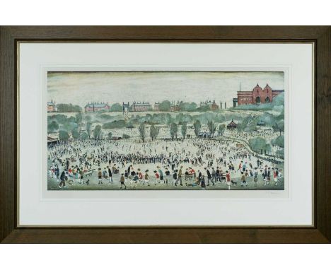 ‡ LAURENCE STEPHEN LOWRY RA (1887-1976) limited edition (850) offset lithograph printed in colours - 'Peel Park' (Salford), F