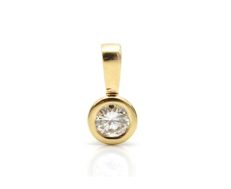 Anhänger aus 750er Gold mit einem Brillanten, ca. 0,55 ct, VVS, J - K.&nbsp;Gewicht: 1,8 g, Durchmesser: 7,5 mm