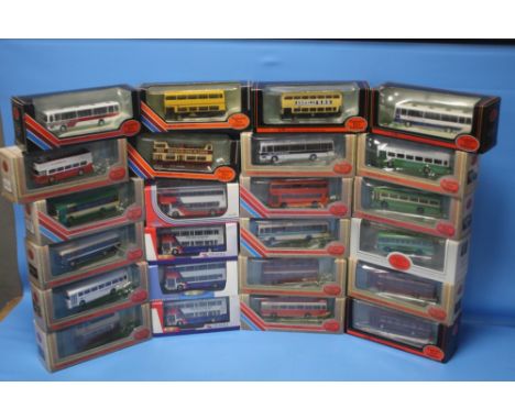 TWENTY BOXED EXCLUSIVE FIRST EDITION COACHES AND BUSES, SCALE 1:76 together with four boxed West Midlands Travel Buses, Scale