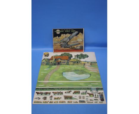 WILLS'S WOODBINE FARM AND SPACE SHIP, a complete cardboard cut-out model farm in very good condition (not cut) and a Woodbine