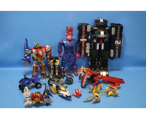 A LARGE BOX OF VINTAGE POWER RANGERS FIGURES