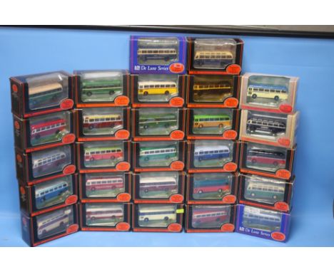 TWENTY SEVEN BOXED EXCLUSIVE FIRST EDITIONS DIE CAST BUSES AND COACHES, 1: 76 SCALE.