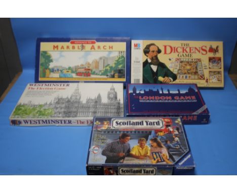 VINTAGE BOARD GAMES LONDON THEMED to include "The London Game" 20th Anniversary Edition, "Advance To Marble Arch", "Westminst