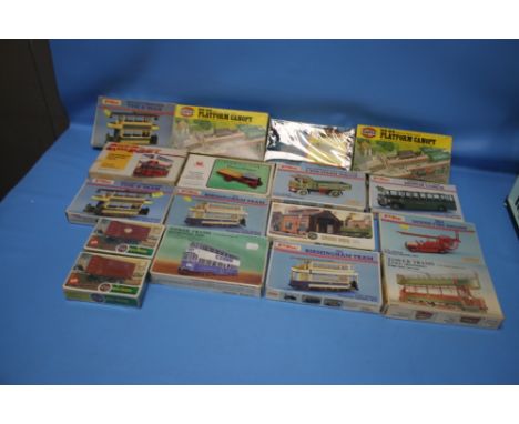 KEILKRAFT TRANSPORT MODEL KITS 1/72 or 1/76 to include West Ham Corporation Type 'A' Tram x 2, 1920 Birmingham Tram x 2, Edin