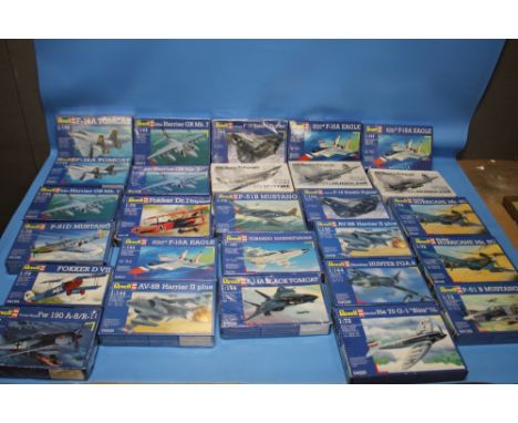 REVELL MODEL AEROPLANE KITS - 1:144 skill level 3 - AV-8B Harrier II plus x 2, F-14A Black Tomcat, BAe Harrier GR Mk.7 x 3, F
