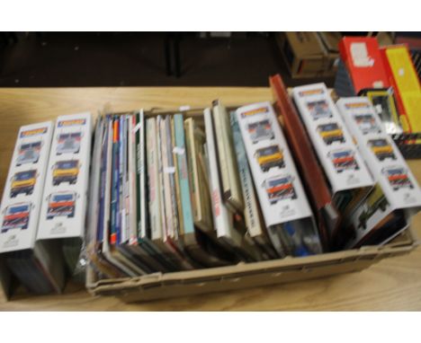 A LARGE COLLECTION OF MODEL RAILWAY BOOKS AND MAGAZINES, together with five volumes of Atlas Edition Master truck cards