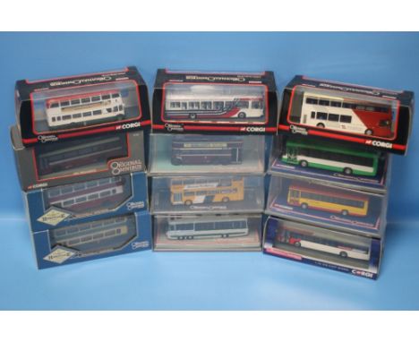 TWELVE BOXED CORGI OMNIBUSES, 1:76 SCALE, four items still factory wrapped.