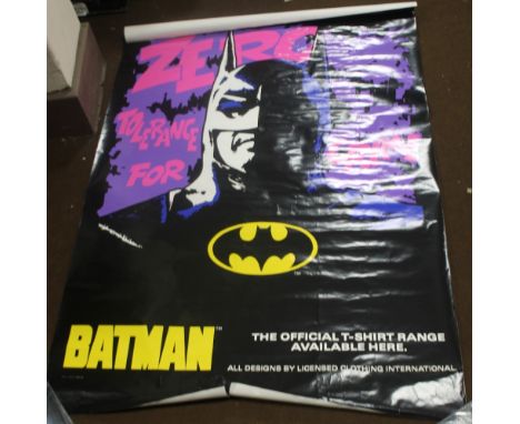 A BATMAN 'ZERO TOLERANCE FOR CRIME' OFFICIAL T-SHIRT POSTER together with a signed Yes Tribute band poster  (2)