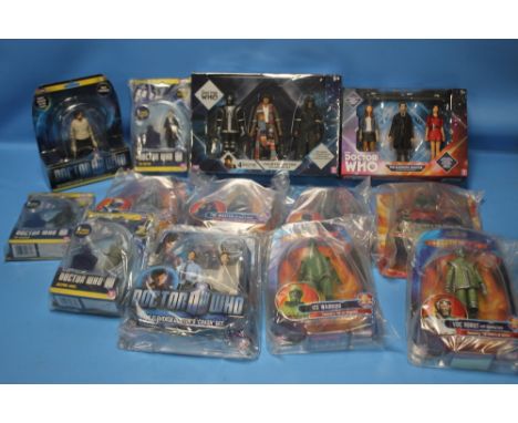 A BOXED FOURTH DOCTOR THREE FIGURE COLLECTORS SET, (fourth Doctor, D84 robot, Decayed Master), boxed Eleventh Doctor three fi