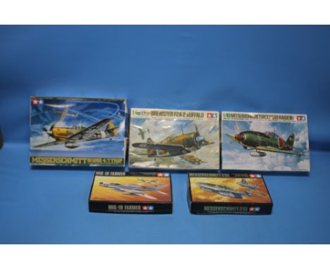 TAMIYA MODEL AEROPLANE KITS 1:48 Mitsubishi J2 M3 Interceptor Raiden, Brewster F2A Buffalo, Messerschmitt Bf109E-4/7 Trop and