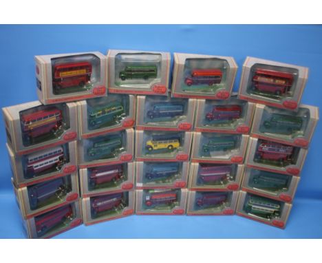 TWENTY FOUR BOXED EXCLUSIVE FIRST EDITION 1: 76 SCALE DIE CAST BUSES AND COACHES.