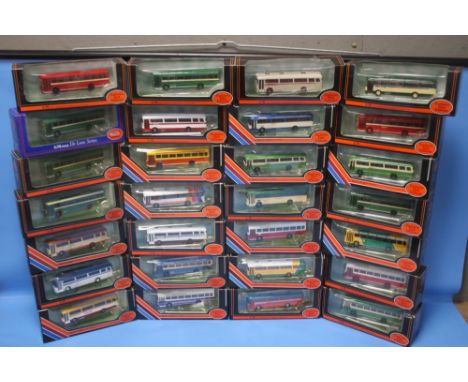 TWENTY EIGHT BOXED EXCLUSIVE FIRST EDITIONS DIE CAST BUSES AND COACHES, 1: 76 SCALE.