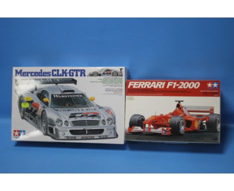 TAMIYA MODEL CAR KITS to include Mercedes CLK-GTR and Ferrari F1-2000  (2)