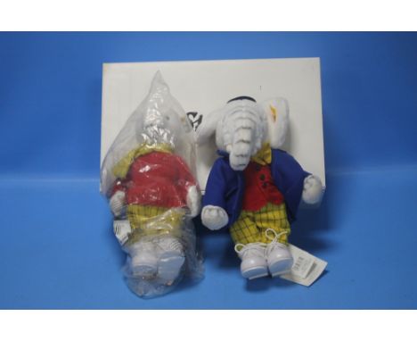 A STEIFF RUPERT BEAR AND EDWARD TRUNK, Danbury Mint edition, together in same box, Rupert has not been removed from sealed pl