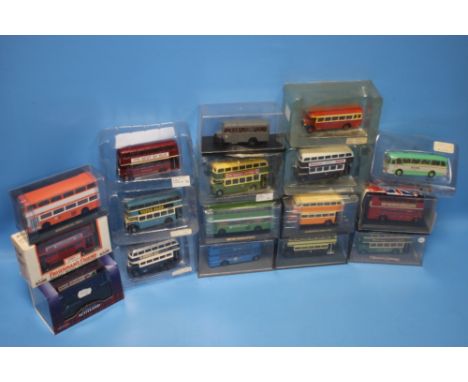 MIXED LOT OF EIGHTEEN BUSES AND COACHES, 1:76 SCALE, (18)