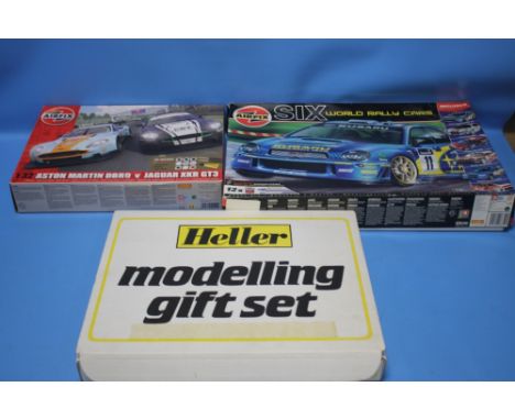 AIRFIX 1:43 SIX WORLD RALLY CARS MODEL KIT SET together with Airfix 1:32 Aston Martin DBR9 v Jaguar XKR GT3 and Heller modell