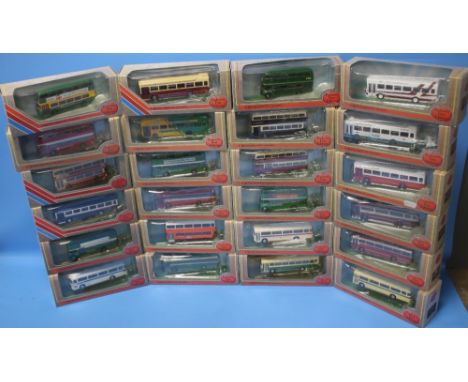 TWENTY FOUR BOXED EXCLUSIVE FIRST EDITION 1: 76 SCALE DIE CAST BUSES AND COACHES.