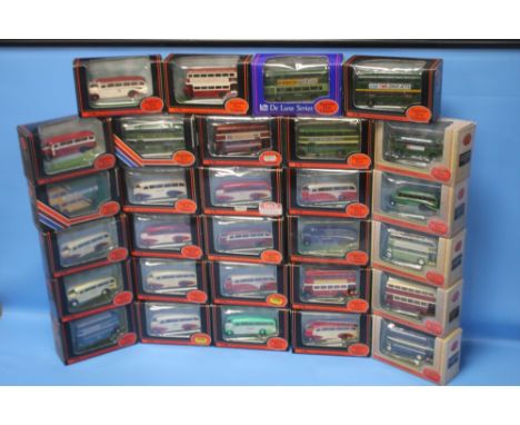 TWENTY NINE BOXED EXCLUSIVE FIRST EDITIONS DIE CAST BUSES AND COACHES, 1: 76 SCALE.