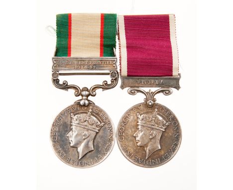 Indian Army Ordnance Corps long service and general service pair of medals awarded to S-Cowdr.W.G.J. Nash.I.A.O.C.