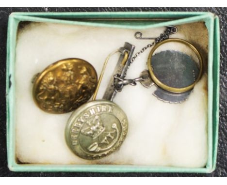 Derbyshire Volunteers 6th Fusiliers (1885) with Royal Engineers sweetheart brooch, ring and button 