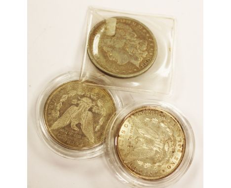 Three 1881 United States Morgan Dollars 
