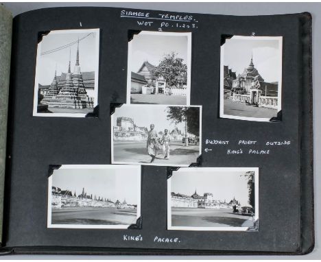 "Singapore" - A photograph album compiled by Keith Stevens, including - Portrait photographs and images from Gibraltar, Aden,
