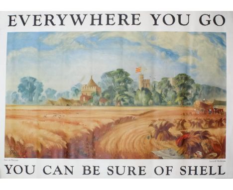Leonard Huskinson (1905-1974) - Coloured lithograph - Shell Oil Poster - "Stanton Harcourt" - "Everywhere You Go You Can Be S