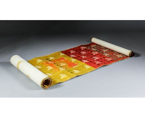 Chinese School - Imperial edict - "Feng Tian Gao Ming" - Written on silk brocade of varying colours - Issued on New Year's Da