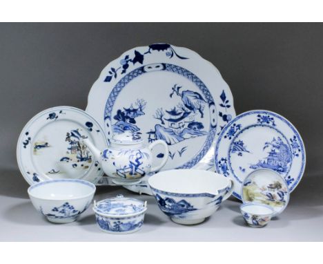 A small reference collection of 18th Century Chinese blue and white porcelain from the Nanking Cargo, comprising - teapot and