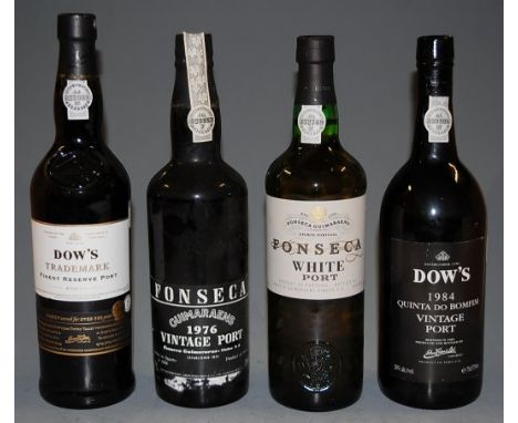 Dow's 1984 Vintage Port, one bottle; Dow's Trademark Finest Reserve port, one bottle; Fonseca Guimaraens 1976 vintage port, o