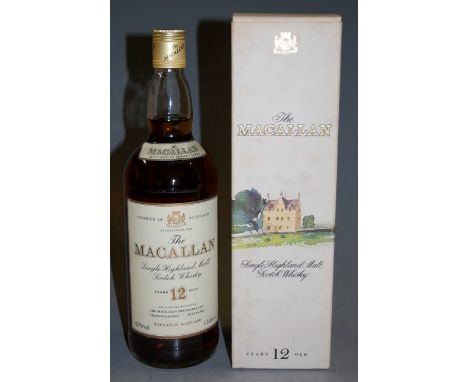 The Macallan 12 years old single Highland malt Scotch Whisky, matured in sherry wood, 1l, 43%, one bottle in carton