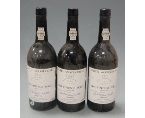Smith Woodhouse &amp; Co 1983 vintage Port, three bottles