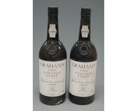 Graham's 1980 vintage Port , twelve bottles. Provenance: From one of the Rothschild family cellars.