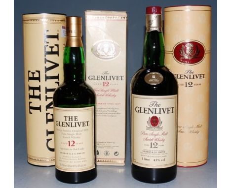 The Glenlivet aged 12 years George Smith's Original 1824 pure single malt Scotch Whisky, 70cl, 40%, one bottle in carton; The