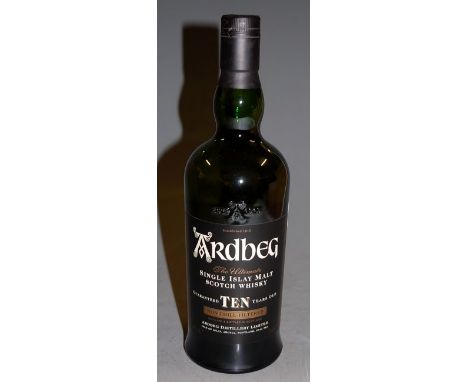 Ardbeg The Ultimate single Islay malt Scotch Whisky guaranteed 10 years old, 70cl, 46%, one bottle`