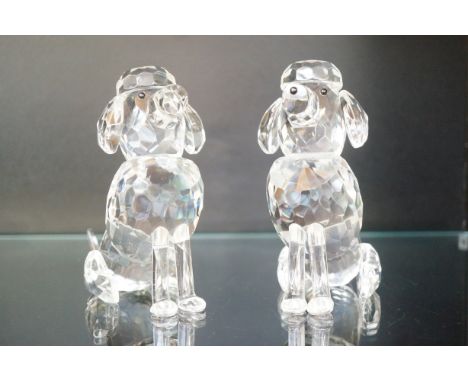 Pair of Swarovski style dogs Height 14 cm 