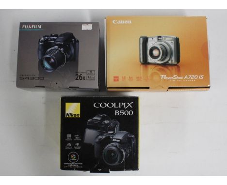 Nikon Coolpix B500 digital camera with Nikkor 40x wide optical zoom ED VR 4.0-160mm 1:3-6.5 fixed lens, boxed and Fujifilm Fi